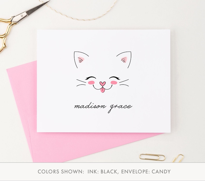 Personalized Cat Stationery Set Cat Stationary for Girls Cute Etsy