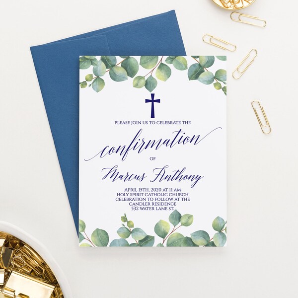 Elegant Confirmation Invitations Etsy