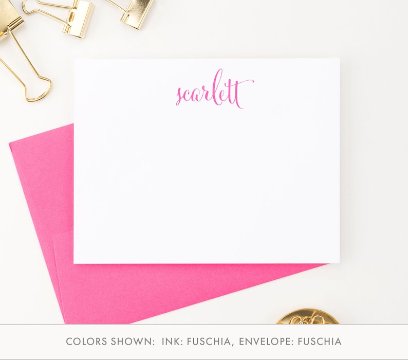Girls customized thank you cards boys stationery set simple etsy