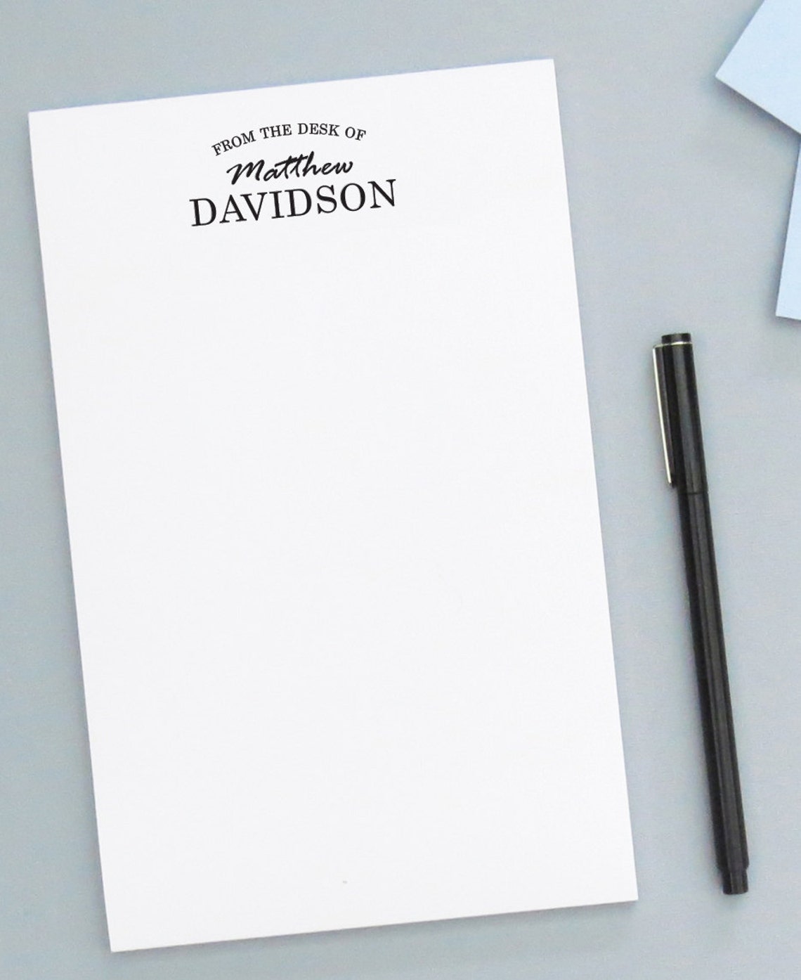 Mens Personalized From the Desk of Note Pad, Custom Stationary Notepad ...