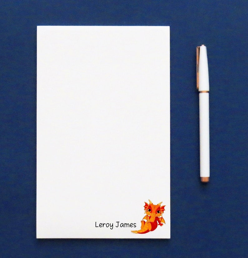 Dragon Writing Pad for Kids Dragon Notepads Personalized Baby Dragon ...