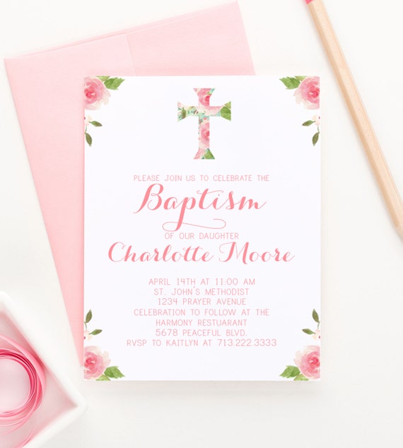 Elegant Baptism Invitations for Boys Your choice of Quantity and Envelope Color 