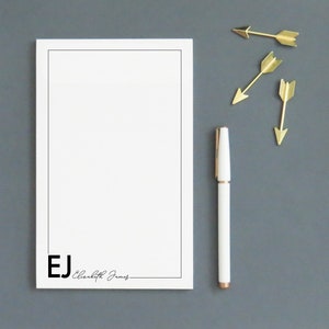Bloc de notas de monograma personalizado con nombre, Blocs de notas estacionarios personalizados profesionales, papel de escritura de cartas con monograma con borde NP404