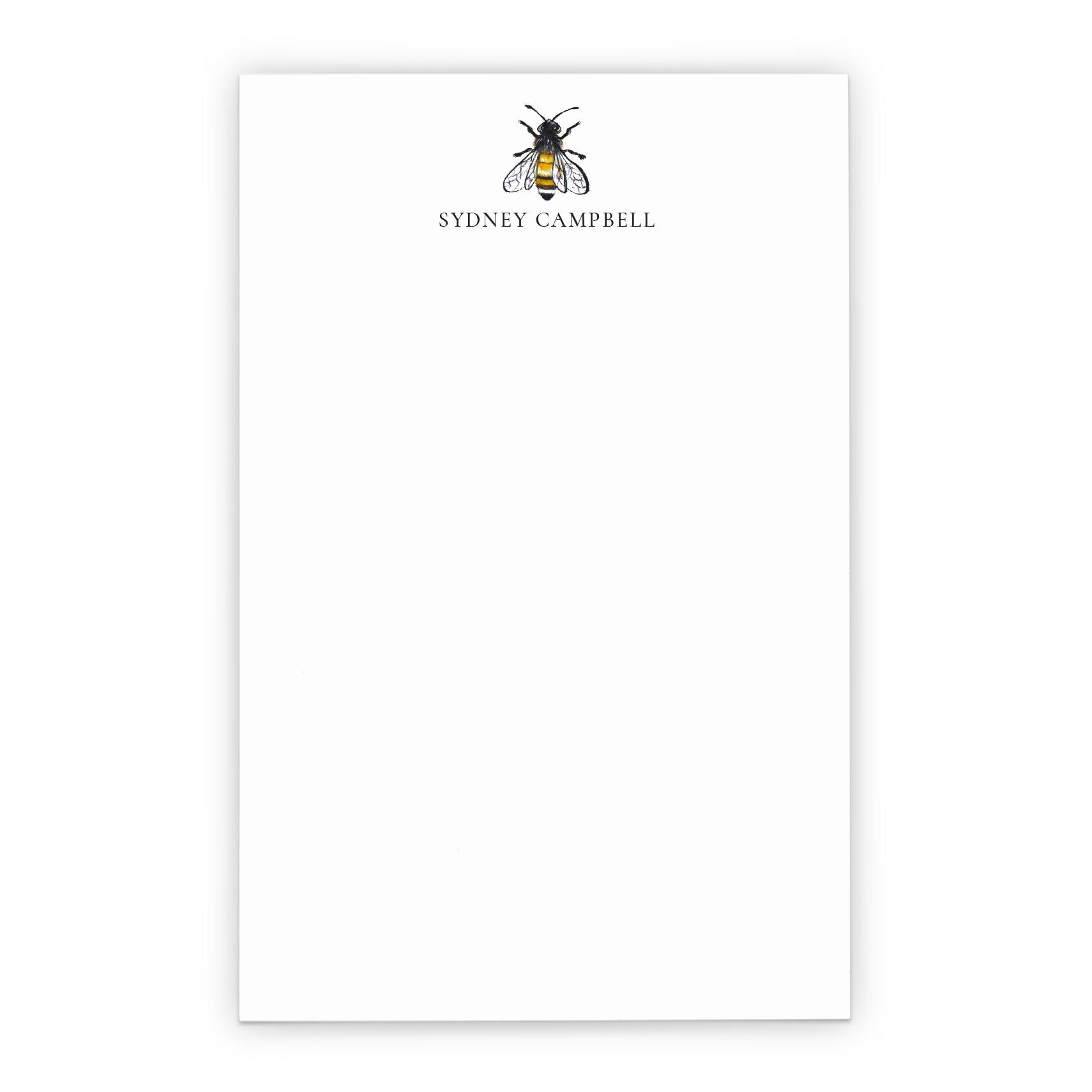 Bumble Bee Personalized Notepads for Women Cute Bee Stationary Paper ...