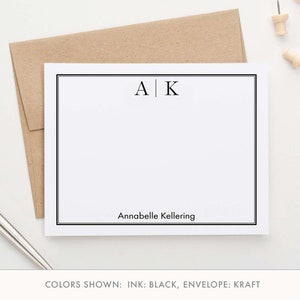Classic 2 Letter Monogram and Name Stationery for Men Professional ...