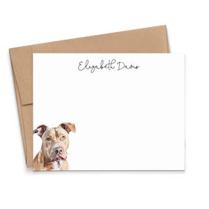 Pitbull Notecard Briefpapier Set, wählen Sie Ihre Hunderasse, flache Aquarell Hunde Karte mit Umschlägen, American Staffy Geschenke, PS237k