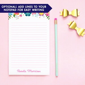 Floral Notepad for Women Personalized Stationary With Flowers Note Pad ...