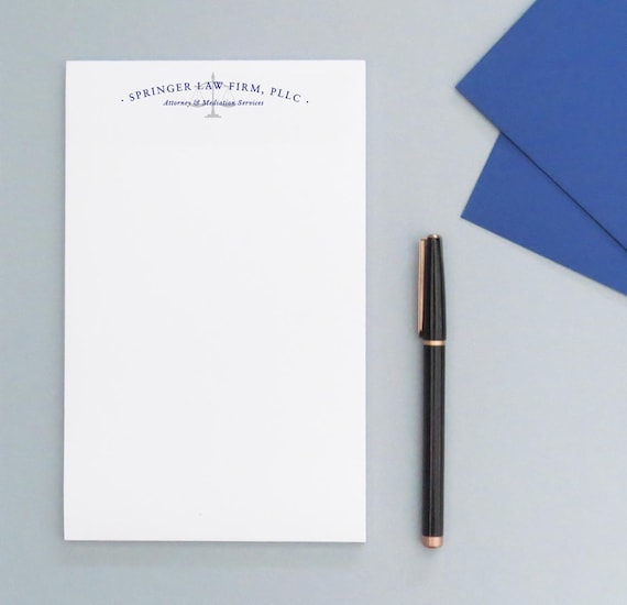 Personalized  Attorney Notepad for Professional Writing Paper Set, Business Stationery Paper For Law Firm, Lawyers Note Pad for Men, NP302