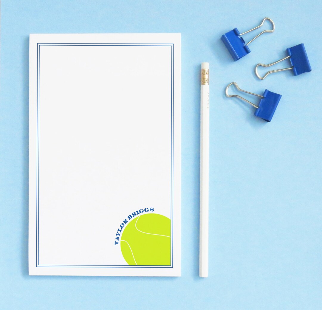 Tennis Notepad for Adults Personalized Tennis Stationery With Etsy