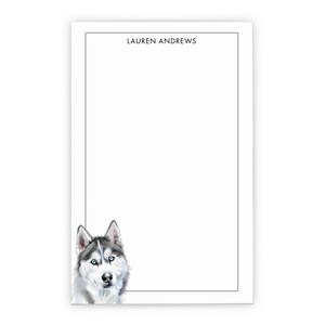 Libreta de notas personalizada con nombre para perros, elige la raza de tu perro, libretas de notas para escritorio con diseño de husky, papel para escribir cartas con motivos de perros, NP412x