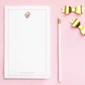 Blocs de notas personalizados para mujeres, papel estacionario de peonía de acuarela para escribir cartas, bloc de notas y sobres de peonías rosas, flores, NP431