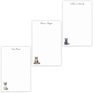 Personalized Cat Stationary Notepads With Name, Choose Your Cat Breed, Custom Pet Notepad To Do and Grocery List, Cats Stationery Set, NP488