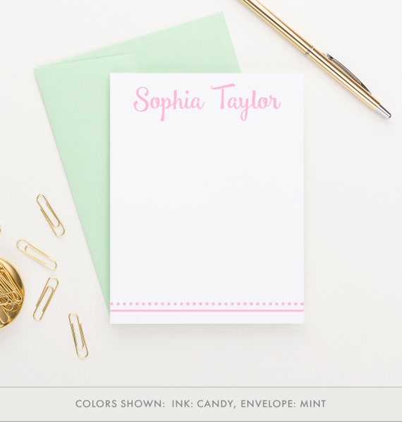 Personalized Stationary Set for Girls Personalized Name Thank You