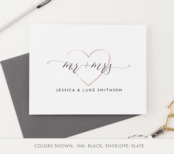Mr and Mrs Stationary Couples Stationary Personalized Wedding | Etsy