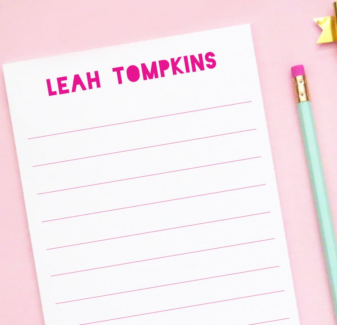 Girls Personalized Lined Note Pads for Kids Customized Writing Paper ...
