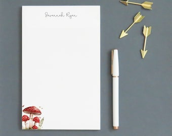 Watercolor Personalized Notepad And Envelopes, Mushroom Stationery Paper Set, Notepad Stationary With Mushrooms, Cottagecore Notepads, NP420