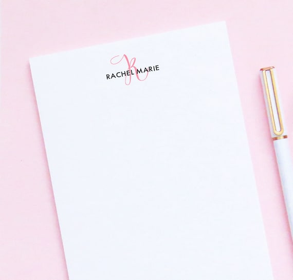 Custom Personalized Notepad Personalized Stationary DOTTED LEAFS Custom Letterhead Womens Stationery Mother in Law Gift for Her GNP011A