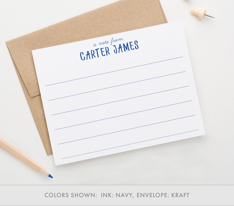 Personalized Lined Stationery For Boys Personalized | Etsy