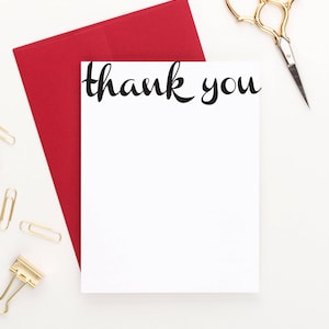 Thank you flat notecards, Thank you stationery, thank you stationary, Thank you cards, Simple Thank you cards, Blank Thank you cards, TY001