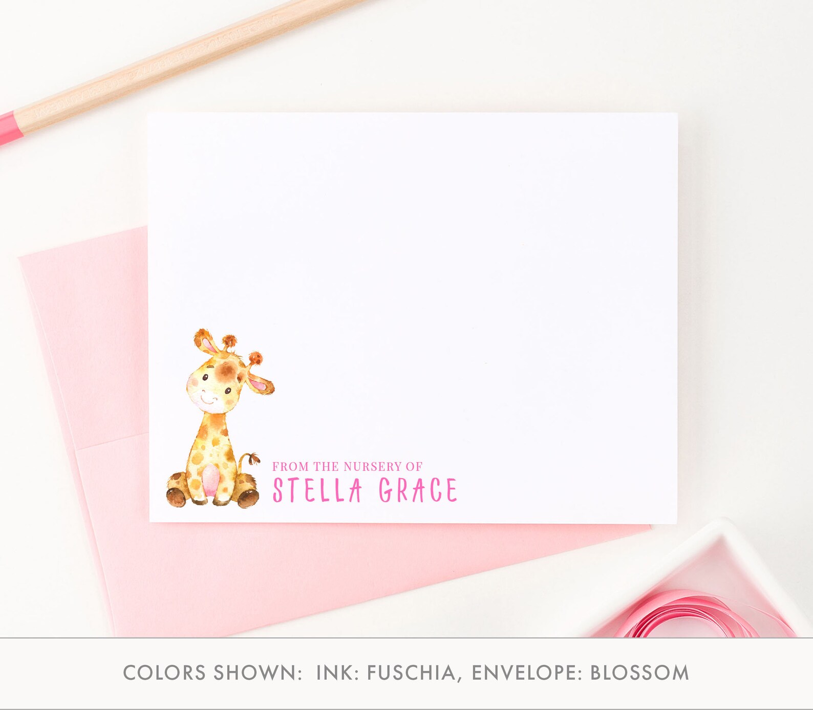 Giraffe Stationery for Baby, From the Nursery of Thank You Card, Kids ...