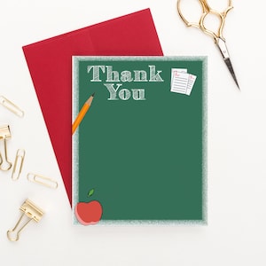 Dankeskarte für Lehrer, Dankeskarte mit Umschlägen, Lehrer Dankeskarte mit Tafel TY091