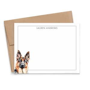 Deutscher Schäferhund Grußkarte personalisiert, Wählen Sie Ihre Hunderasse, flache benutzerdefinierte Tier Grußkarten mit Umschlägen, Hundemama Geschenk, PS236u