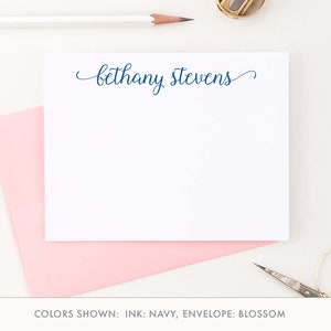 Simple Script Stationary Set for Women Elegant Calligraphy Thank You Notes for Adults, Classy Stationery Note Cards, Modern Script, PS138 image 2