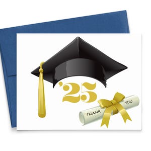 Graduierung Dankeskarten für 2025 Dankesnotizen, Danksagungskarte für die Graduierung der Kinder, Dankeskarte für die Graduierung 2025, College-Abschluss-Dankeschön-Notizen TY034