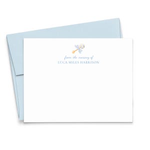 Papeterie personnalisée pour bébé garçon avec nom, plat de la chambre de bébé ou cartes de remerciement pour baby shower, papeterie personnalisée pour bébés, KS264