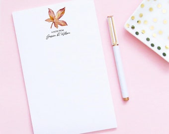 Maple Leaf Personalized Fall Note Pad Set for Women, A Note From Note Paper, Autumn Stationery Paper, Custom Leaf Notepad for Adults, NP279