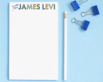 Custom Notepad for Boys, A Note From Stationery Set, Kids Simple Thank You Notes, Cute Note Pad for Boy Personalized Modern Stationary NP255