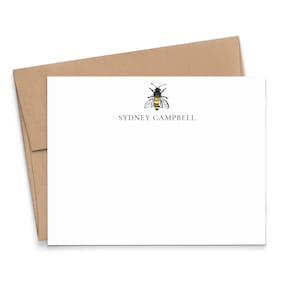 Personalisierte Bienen-stationäre Set für Frauen Hummel stationär, süße Bienen-Dankeskarten, kundenspezifische Bienen-Mitteilungskarten mit Biene, modern, PS161