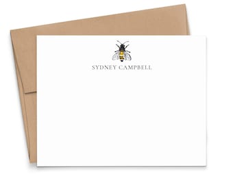 Personalized Bee Stationary Set for Women Bumble Bee Stationary, Cute Bee Thank You Cards, Customized Bee Note Cards with Bee, Modern, PS161