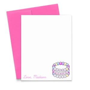 Cartões de papelaria personalizados para acampamentos de verão para meninas, cartões e envelopes de papelaria FLAT Camp Era, papelaria para acampamentos de verão para crianças, KS281
