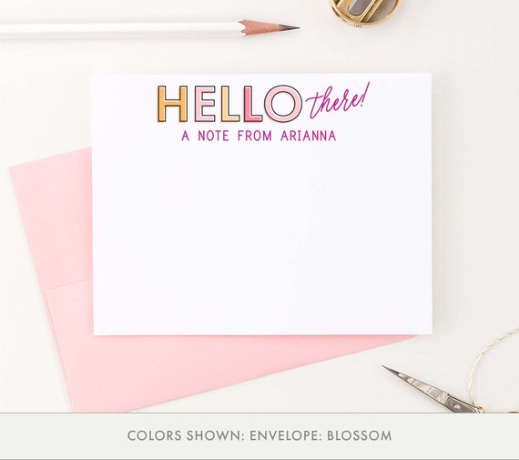 Personalized Stationery Note Card Set, Modern Personalized