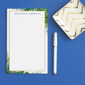 Palm Tree Notepads Personalized for Women Customized Stationary, Thank You Notes for Her, Personalized Gift for Mom, Greenery Notepads NP179