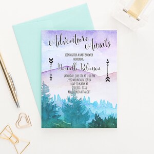 Adventure Awaits Baby Shower Invites, Adventure Awaits Baby Shower Invitation Gender Neutral Baby Shower Invitations Download, Rustic BSI043