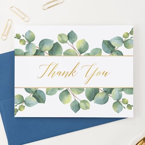 Greenery Thank You Cards for Doctors Thank You Notes, Engagement Thank You Card for Healthcare Workers, Bridal Shower Thank You Note, TY035