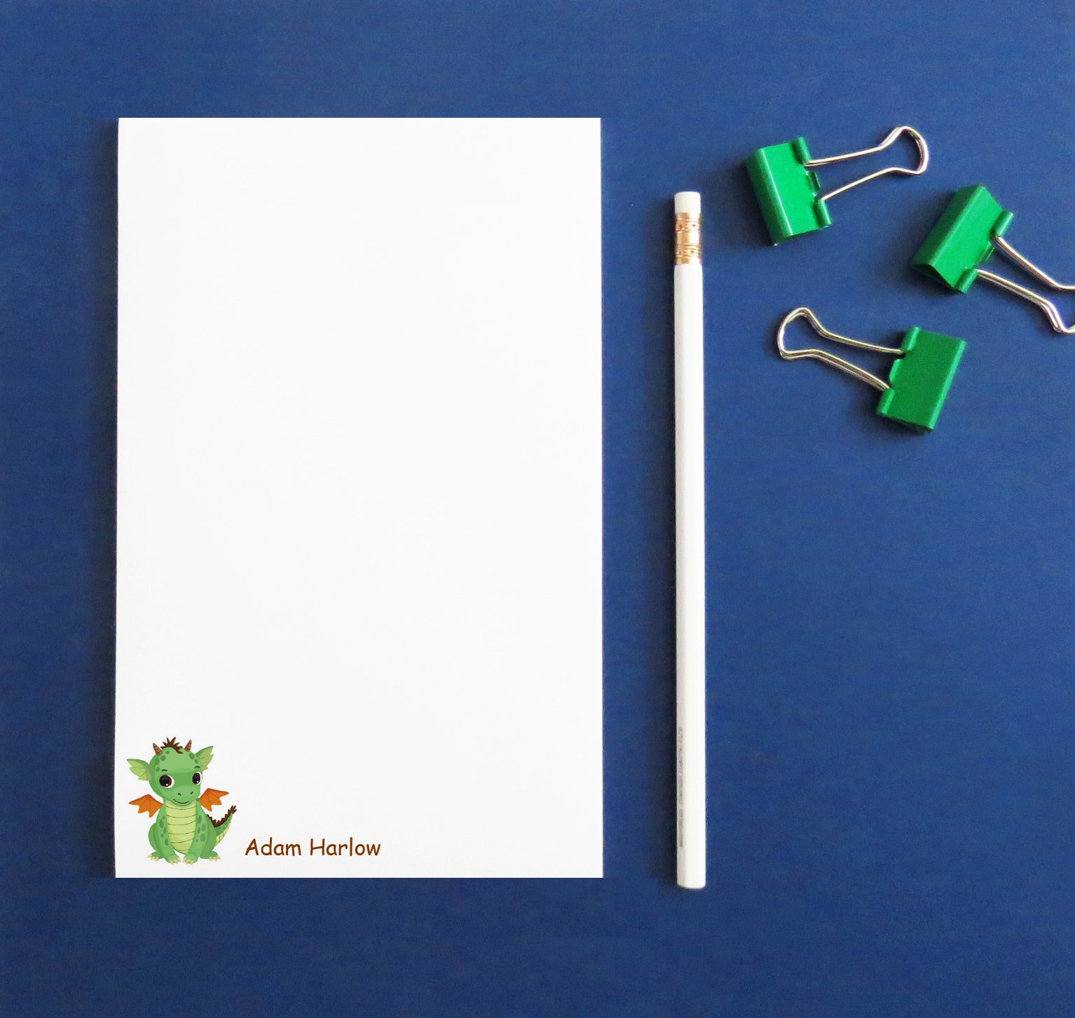 Personalized Dragon Notepads, Custom Dragon Writing Paper for Kids ...