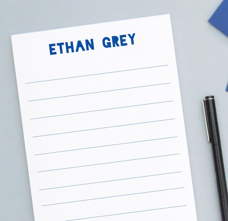 Personalized Boys Lined Notepads Custom Stationary Notepad Etsy