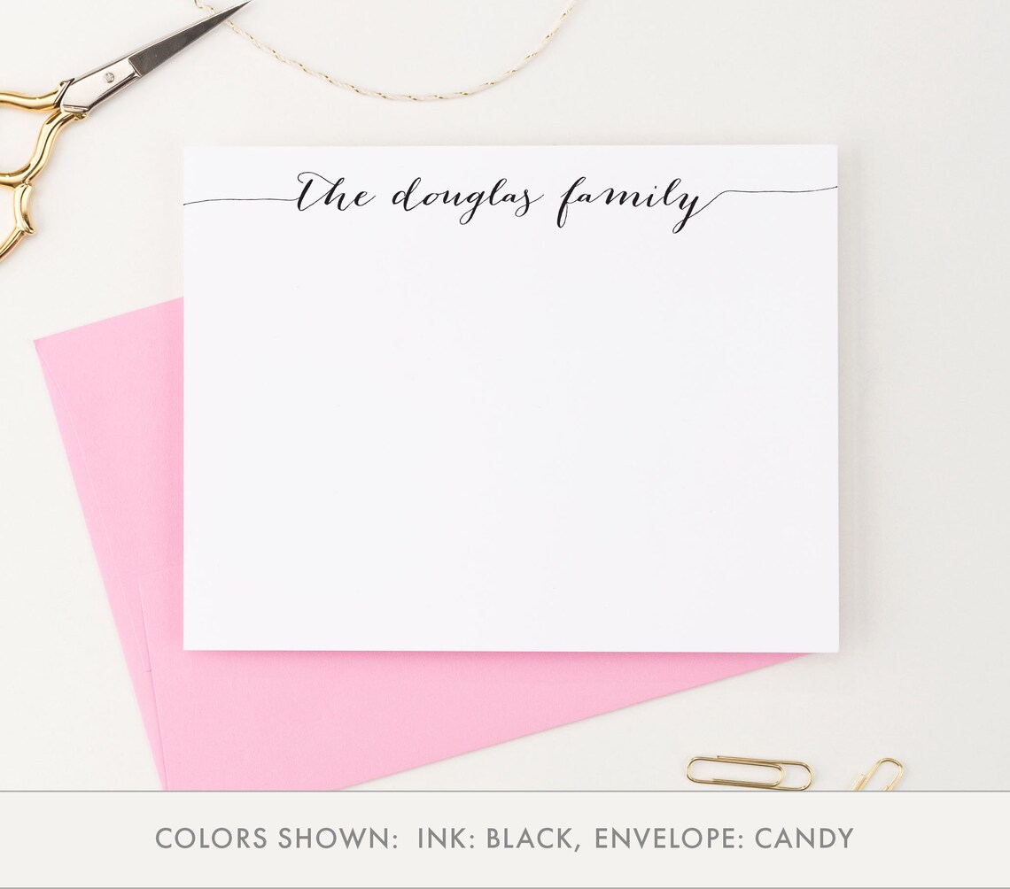 Customized Script Family Thank You Notes Personalized Family | Etsy