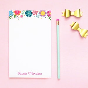 Floral Notepad for Women Personalized Stationary With Flowers Note Pad ...