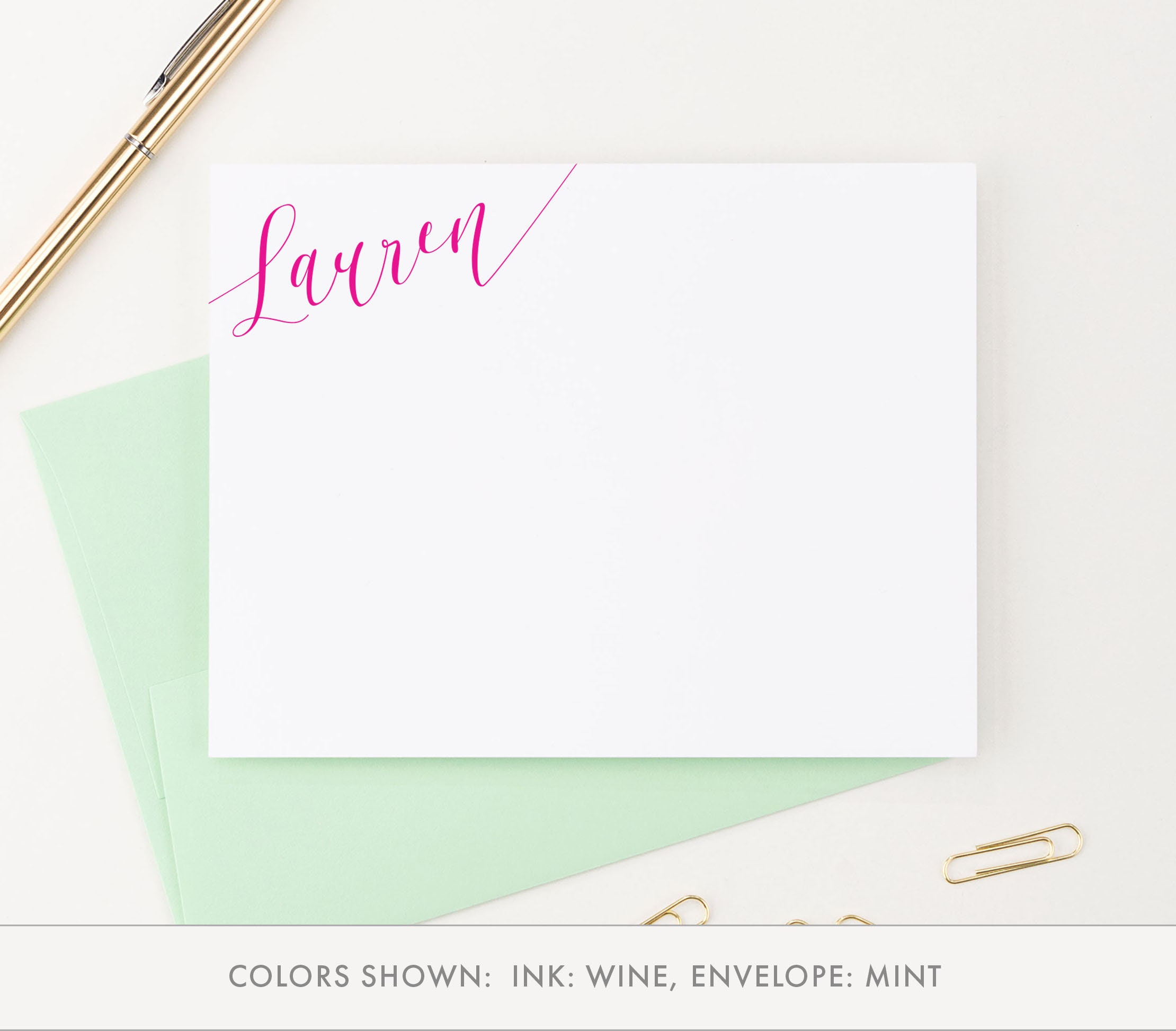 Personalized Stationery Set for Women Custom Note Cards, Customized ...