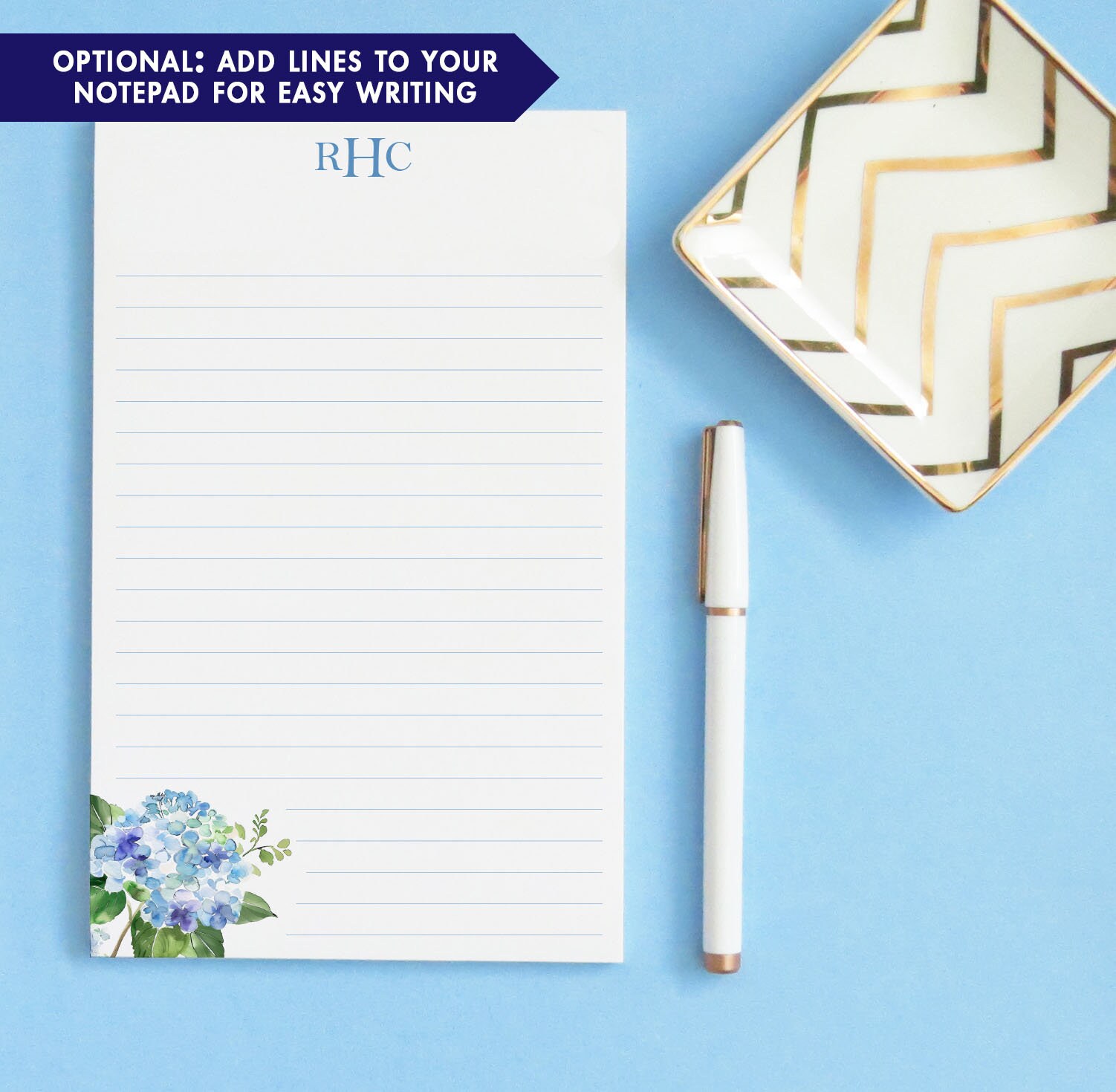 Personalized Monogram Stationary Set With Initials, Watercolor ...