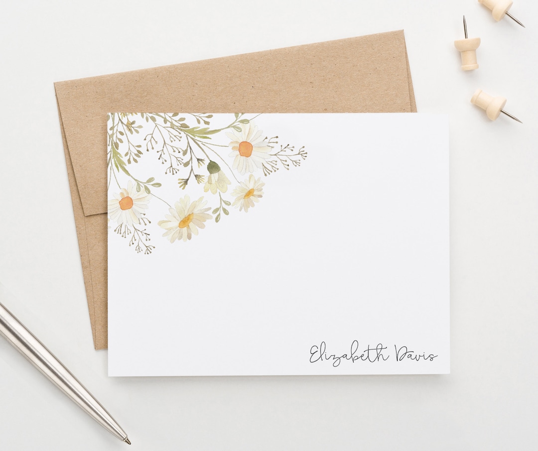 Folded Notecards With Envelopes, Personalized Stationery for Women ...