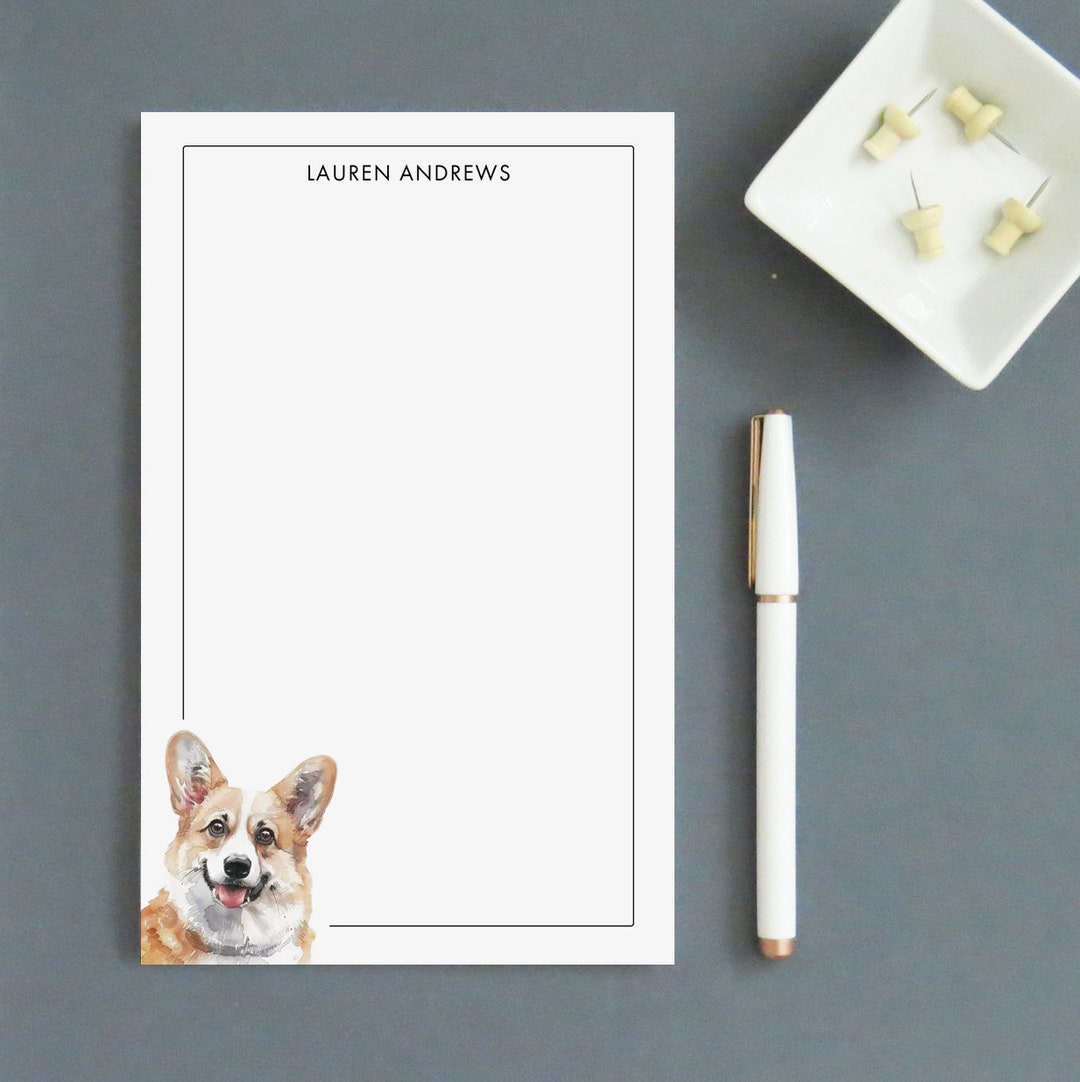 Editable Corgi Notes Corgi Notepad With Envelopes, Choose Your Dog Breed, Pet Stationary ...