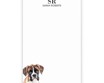 Personalized Monogram Stationary With Dogs, Choose Your Dog Breed, Boxer Stationary Notepad Set Initials, Monogrammed Note Pad Sets, NP414p