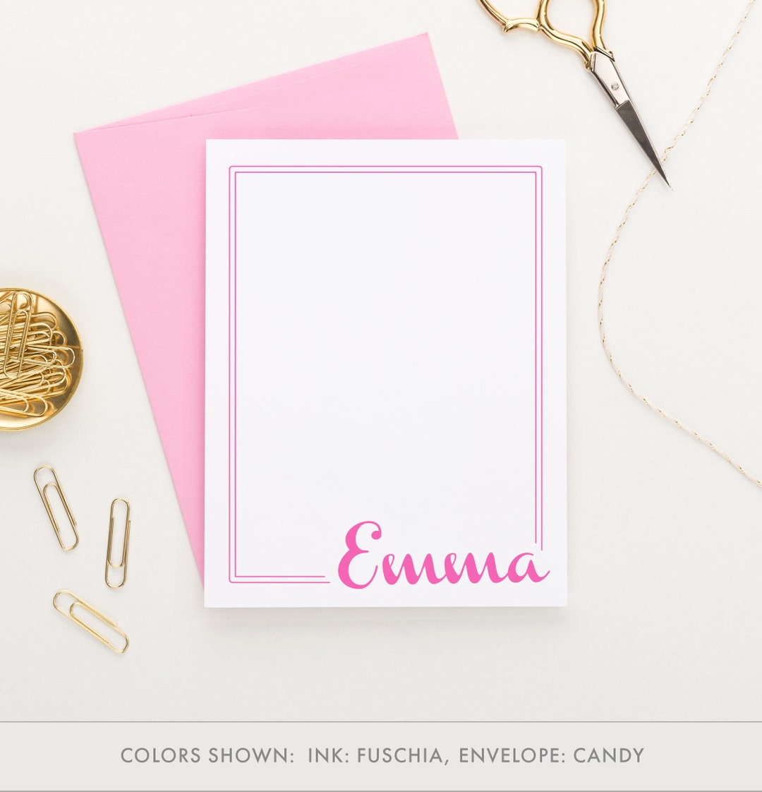 Kids Stationary Personalized Girls Stationary Girls Etsy