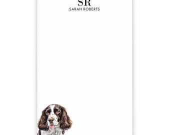 Monogram Stationery Set For Letter Writing, Choose Your Dog Breed, Springer Spaniel Stationary Notepad, Dogs Notepads With Initials, NP414t