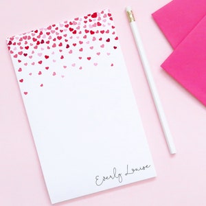 Blocco note a forma di cuore per ragazze Blocco note personalizzato per bambini, carta per appunti d'amore, blocco note moderno Blocco note personalizzato per donne Cuore Stazionario NP135